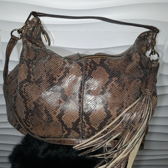 G.I.L.I. Leather Snakeskin Shoulder Bag - Picture 5 of 7
